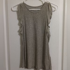 Madewell Metallic Ruffle Tank Top in Cloud Gray Size Small